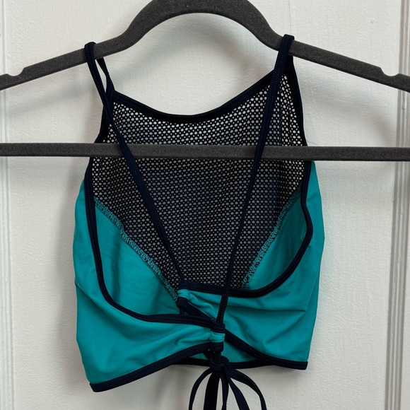 Aerie Mesh High Neck Tie Crop Bikini Top Size XL - Picture 3 of 4